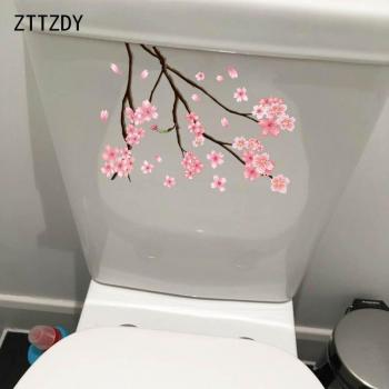 ZTTZDY Toilet Wall Decals Cherry Blossom Branch 16.3*23CM