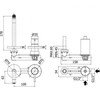 LIG105NO70 Waschtischarmatur in Mattschwarz