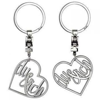 Schlüsselring Metallherz: Du & Ich Edition