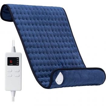 Electric Heating Pad with Automatic Shut-Off, 5 Timer Settings, Rapid Heating, 6 Heat Levels, 30x60cm EU Plug