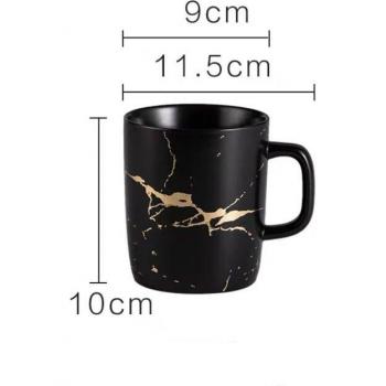 Marble Pattern Ceramic Tea Cup and Saucer Set