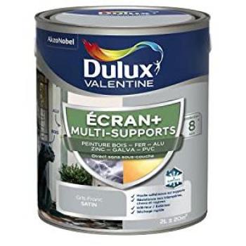 Peinture extérieure Dulux Valentine 2L – Ecran + multi‑supports, couleur gris franc satin