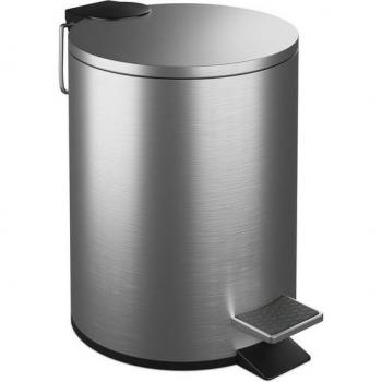 Cubo de Baño Relaxdays 3L – Papelera Redonda con Cierre Suave y Acero Inoxidable