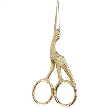 Ciseaux rétro de couture grue 11,5 cm en or