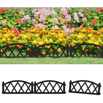 Bordures de pelouse 17 pcs 10 m en polypropylène noir