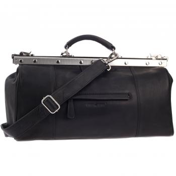 Schwarze Greenburry Oily Tumble Doktortasche – 44 x16 x28 cm