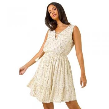 Dusk Collection Leopard‑Print Silvery Dress – Size 14