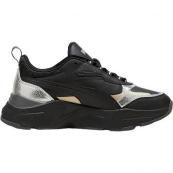 Puma Cassia Metallic Shine Damen Sneaker pechschwarz