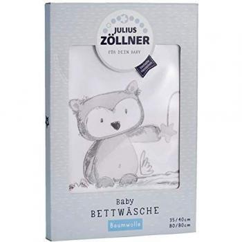 Julius Zöllner Babybettwäsche Häschen und Eule 80x80 + 35x40 cm
