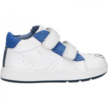 Bébé Step-Biglia Geox – Chaussure Légère et Respirante (Cuir Nappa Blanc/Blue Royal)