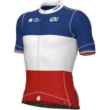 Maillot Groupama-FDJ 2023 Édition Champion Français avec motifs blanc, rouge, bleu – M