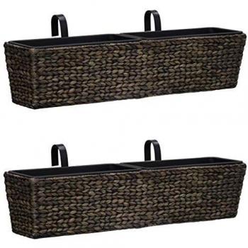 Water Hyacinth Plant Pots 2 pcs Brown vidaXL