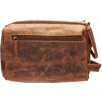 Greenburry Retro 1737 Kulturbeutel – Leder Edition, Braun
