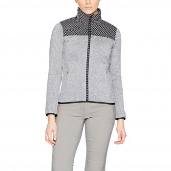 CMP Damen Fleece‑Strickjacke in Argento – Größe 44