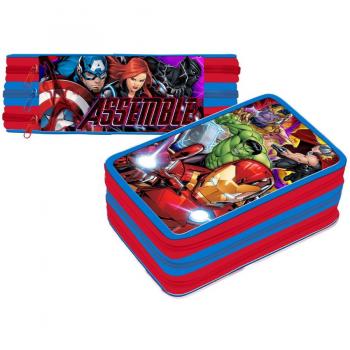 Estuche de 3 Cremalleras Avengers Assemble con Accesorios