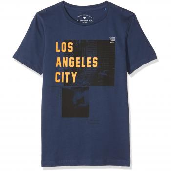 TOM TAILOR T-shirt Garçon Do What You Want, Bleu (Dark Denim Blue 6758), 176