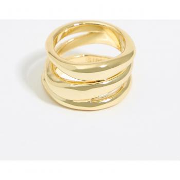 Bimba y Lola Anillo Dorado Textura Tres Bandas