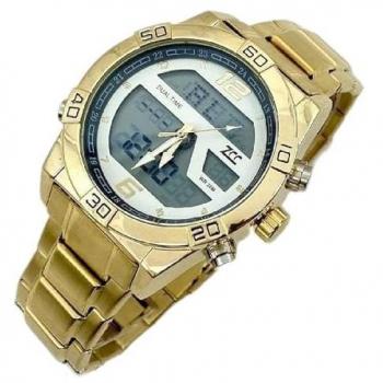 Zcc Uomo Acciaio Dual Time Oro Blanco – Trade Shop