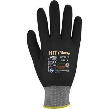 HIT091V Nitrilhandschuhe Hit Flex Größe 9 schwarz 3 Faden-Trägergewebe