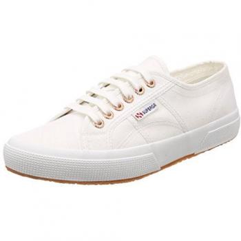 Superga 2750 Cotu Classic Canvas Sneakers Unisex White/Rose Gold Size 6.5 UK