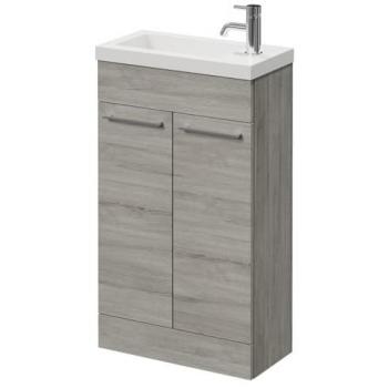 Molina Ash Napoli 500mm Slimline Vanity Stand – 1-Basin, 2-Doors, Polished Chrome Handles