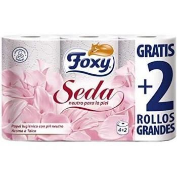 Foxy SEDA Carta Igienica Profumata al Talco Extra Morbida con Tre Lati Piegati e PH Neutro