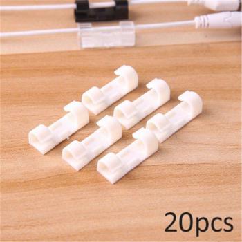 20PCS White Viscosity Cable Management Clips