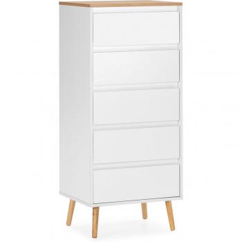 Cómoda Desi alta 5 cajones blanca