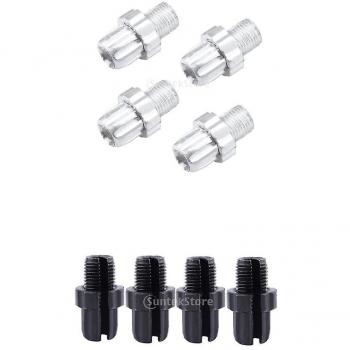 Set de ajustadores de frenos de bicicleta en aluminio, plateado/negro, 8 piezas