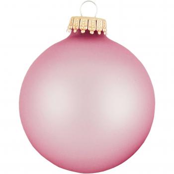 Christbaumkugel „CBK50005“ – Glas, rosa, 8‑teiliges Set – Krebs Glas Lauscha