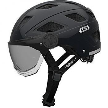 Casco ABUS Hyban negro con visera humo talla M 52-58 cm