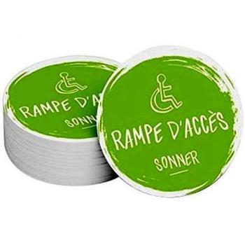 Rampe d'accès : adhésif vert 100 mm design pour carillon d'appel
