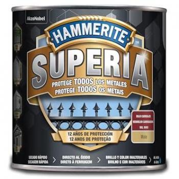 HAMMERITE SUPERIA-Esmalte Antioxidante al Agua Mate Rojo Carruajes  2,5 L  Protección Antióxido hasta 12 años