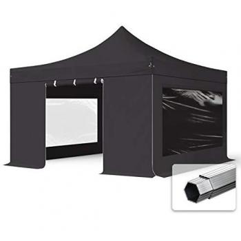 Toolport 4x4 m Gazebo Plegable – Ventanas Laterales, Ignífugo