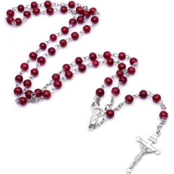 Chapelet en verre avec pendentif Jésus