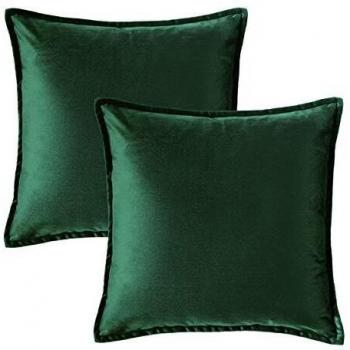 Bedsure Decorative Velvet Cushion Covers Dark Green 50cm x 50cm