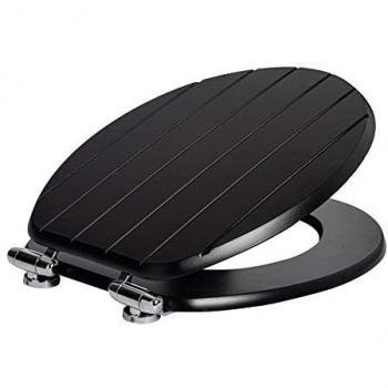 Antibacterial Oval-Shaped Wooden Soft Close Toilet Seat