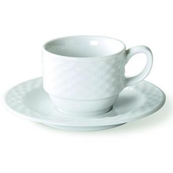 Set de 6 tasses et sous-tasses café Polo en porcelaine empilables Ø65 mm
