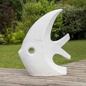 Poisson Blanc Sculptural – Série Grande, 100 cm