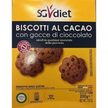 Biscotti Biologici Sg Diet al Cacao con Gocce di Cioccolato 200g