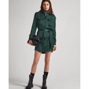 Pepe Jeans Vestido Itziar Satinado Verde