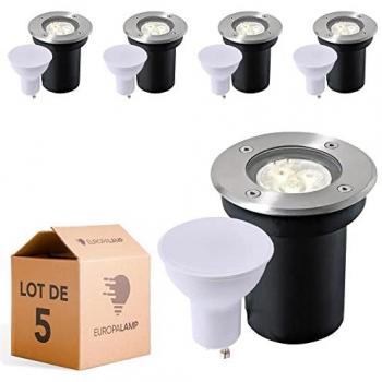 Lotto di 5 lampade GU10 5W 6000K luce fredda per esterni incassate