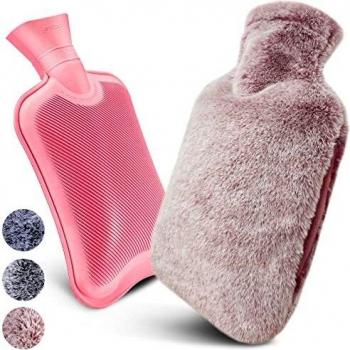 Elegant Pink Warmth Bottle with Fluffy Pouch