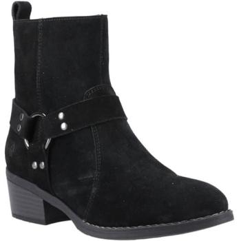 Hush Puppies Iria Damen schwarze Wildleder Stiefeletten mit Absatz