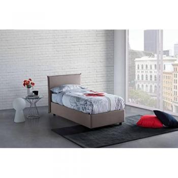 Cama Cira individual, contenedor, tela, 100% Made in Italy, apertura frontal, adecuada para colchón 90x200 cm