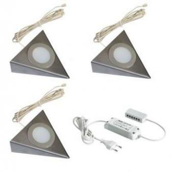 Hera 3er-Set LED-UB-Leuchte 2-LEDww eds+Trafo15W 61055931102