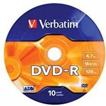 Verbatim 43729 DVDR 4,7 GB 16x 10er Wrap Spindel silber