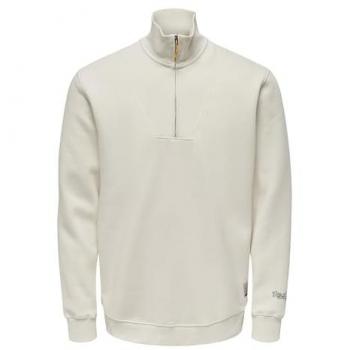 Felpa ONSRiley di Only & Sons in Lana Bianca