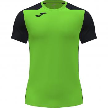 Camiseta de running manga corta hombre Joma Record II verde flúor negro 102223 transpirable