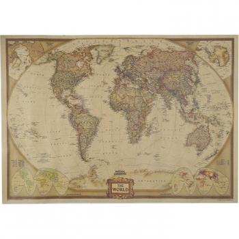 Vintage Retro Matte Kraft Paper World Map Wall Decor
